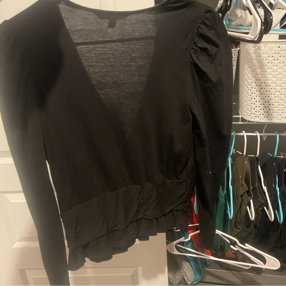 Banana Republic Black Open Front Peplum Top - Picture 4 of 4